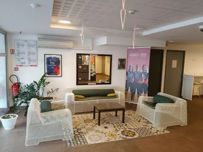 Coin salon dans l'établissement Aparthotel Adagio Access Poitiers