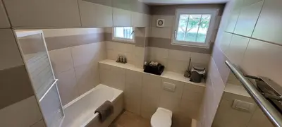Salle de bains dans l'établissement Les Chails Gite
