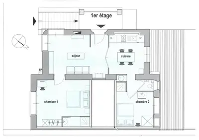 Plan de l'établissement Appartement Les Acanthes 2ch Poitiers centre