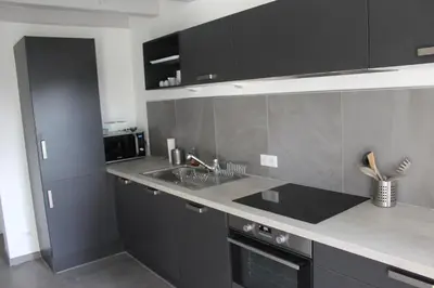 Cuisine ou kitchenette dans l'établissement La Maison du Gardien Domaine du Château des Loups
