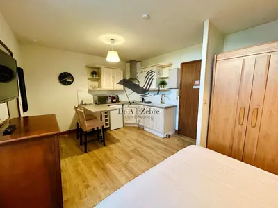 Cuisine ou kitchenette dans l'établissement L'Authentique - Situé en face des thermes et tout proche du coeur de ville