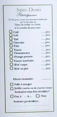 Plan de l'établissement Chambres d'hôtes Saint Denis