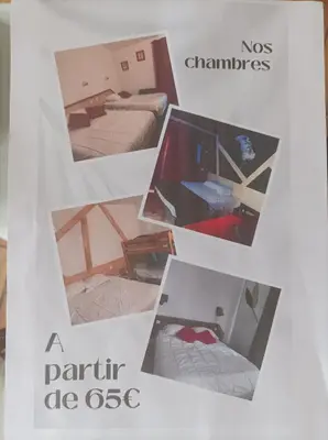 Un ou plusieurs lits dans un hébergement de l'établissement Hôtel Les Deux Porches