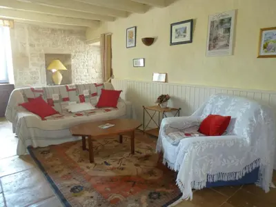 Coin salon dans l'établissement LA MAISON BLEUE