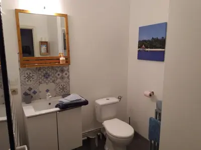Salle de bains dans l'établissement Le studio de Line