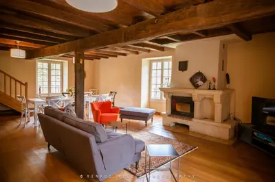 Coin salon dans l'établissement Maison d'hôtes le Moulin de Bois Coûtant
