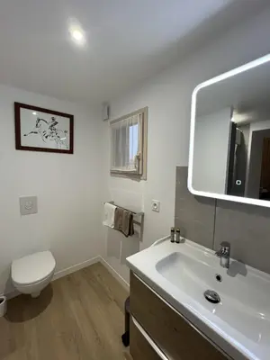 Salle de bains dans l'établissement AU LOGIS DE BELLEFOIS - Chambres d'hôtes