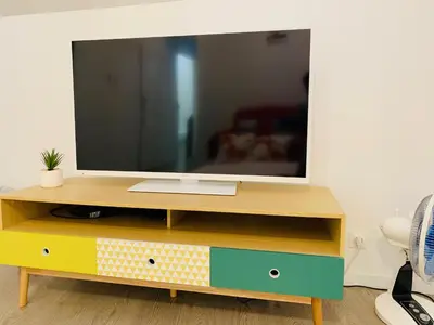 Télévision ou salle de divertissement dans l'établissement Le MonMon grand T2 hyper centre ville