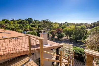 Balcon ou terrasse dans l'établissement Gite Au Chant des Vents