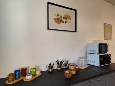 Cuisine ou kitchenette dans l'établissement Hôtel Saint Jacques