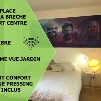 Le Galaxy centre la Brèche wifi calme vue jardin