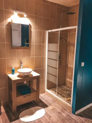 Salle de bains dans l'établissement chambre double avec salle de bain privative