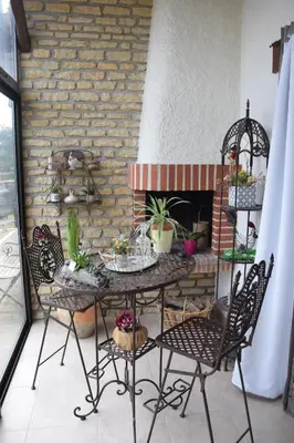 Balcon ou terrasse dans l'établissement Au gué du bois