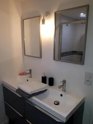Salle de bains dans l'établissement Futuroscope appartement 40m2 à 7 min du parc
