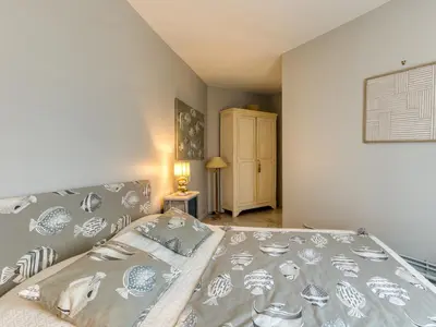 Un ou plusieurs lits dans un hébergement de l'établissement Maison Confort pour 8 avec Piscine Sécurisée, Wifi, à 100m de la Plage, Châtelaillon-Plage - FR-1-258-193