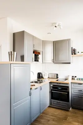 Cuisine ou kitchenette dans l'établissement L'intemporel/T2 lumineux rénové et équipé/centre ville