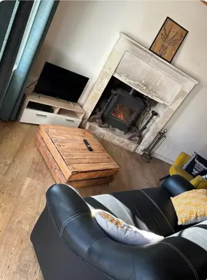 Télévision ou salle de divertissement dans l'établissement Chalet Nature & chiens de traîneaux