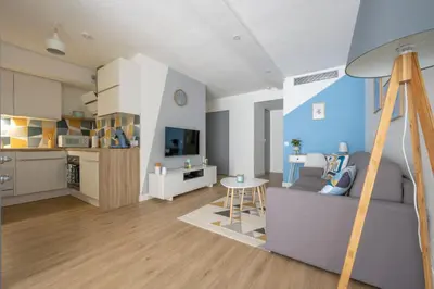 Cuisine ou kitchenette dans l'établissement T2 cosy Port de plaisance Parking-wifi gratuit