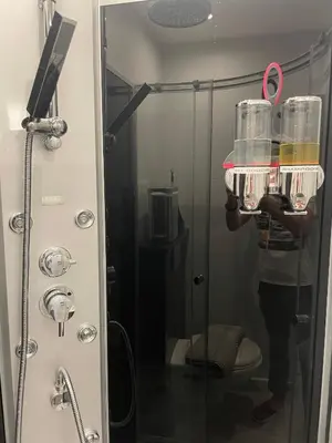 Salle de bains dans l'établissement Place au Repos