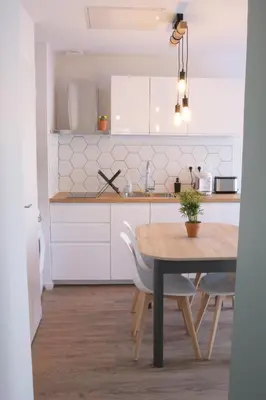 Cuisine ou kitchenette dans l'établissement Appart T2 avec terrasse, parking et wifi