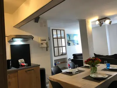 Cuisine ou kitchenette dans l'établissement LES APPART's DES THERMES