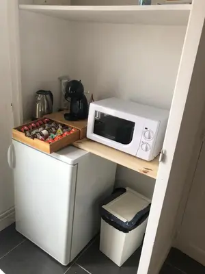 Cuisine ou kitchenette dans l'établissement Le printemps de mélusine