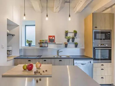 Cuisine ou kitchenette dans l'établissement La Marceline gîte Confort et Nature
