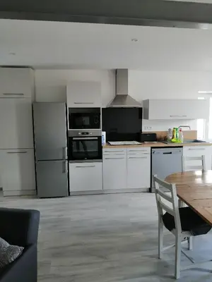 Cuisine ou kitchenette dans l'établissement Maison de campagne 