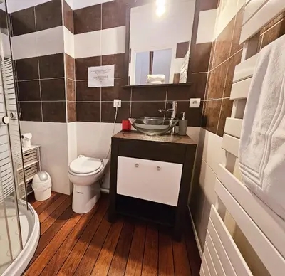 Salle de bains dans l'établissement Maison de ville confortable avec cour intérieure