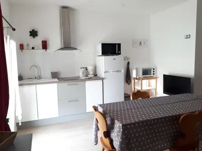 Cuisine ou kitchenette dans l'établissement Gite Amanala Poitou