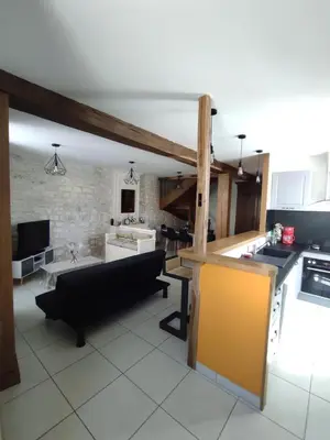 Cuisine ou kitchenette dans l'établissement Logis de la Passerelle