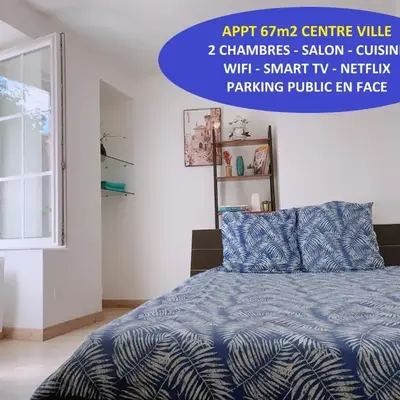 Apt 67m2 hyper centre: 2 chambres