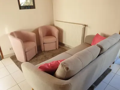 Coin salon dans l'établissement La Maison près du ruisseau