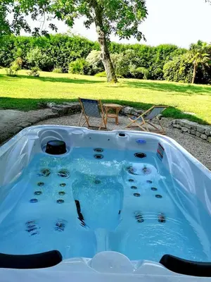 Piscine de l'établissement Gîte dans une ambiance végétale avec Spa privatif ou située à proximité