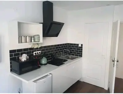 Cuisine ou kitchenette dans l'établissement La Nouvelle-Orléans - hyper-centre- 2mn SNCF - Wi-Fi Netflix gratuit
