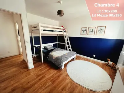 Un ou plusieurs lits dans un hébergement de l'établissement Maison au calme à 5min de Cognac pour 1 à 8 pers