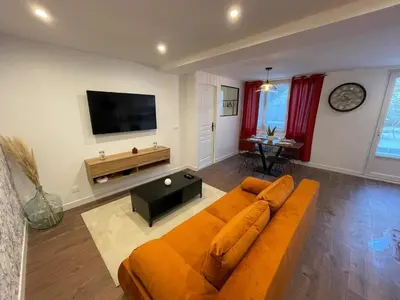 Télévision ou salle de divertissement dans l'établissement Le Jardin Niortais - Hyper centre- proche gare - Paisible - Grand Jardin privé, WIFI HD -NETFLIX