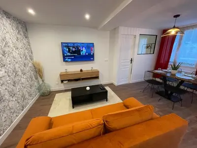 Télévision ou salle de divertissement dans l'établissement Le Jardin Niortais - Hyper centre- proche gare - Paisible - Grand Jardin privé, WIFI HD -NETFLIX