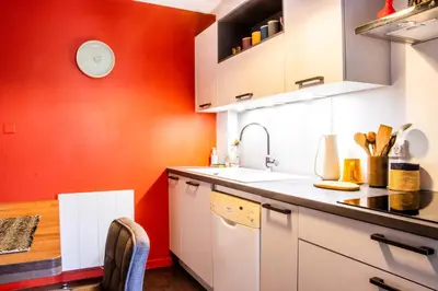 Cuisine ou kitchenette dans l'établissement Le Vintage - Grand Appartement hypercentre