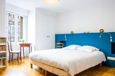 Un ou plusieurs lits dans un hébergement de l'établissement Le Vintage - Grand Appartement hypercentre