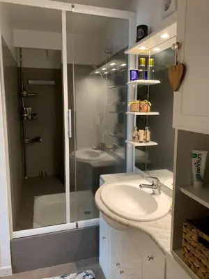 Salle de bains dans l'établissement Au fil de l’eau