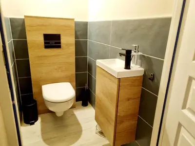 Salle de bains dans l'établissement Fleurs de vigne, gîte charentais au grand coeur