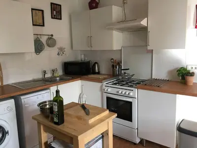 Cuisine ou kitchenette dans l'établissement Les Gîtes de La Croix Liaud