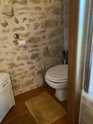 Salle de bains dans l'établissement Gîte vallée magique Panissaud