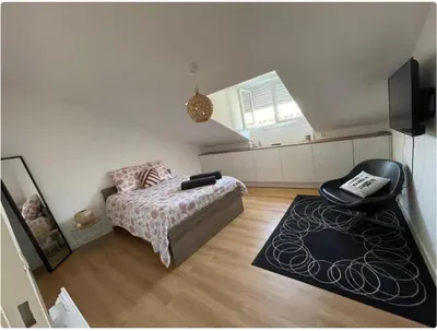 Un ou plusieurs lits dans un hébergement de l'établissement Grand Appartement Hypercentre avec Terrasse et Parking