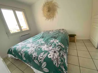 Un ou plusieurs lits dans un hébergement de l'établissement Charentaise 6-8 personnes avec piscine