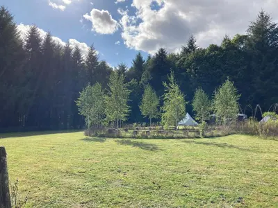 Paysage naturel près de la tente de luxe
