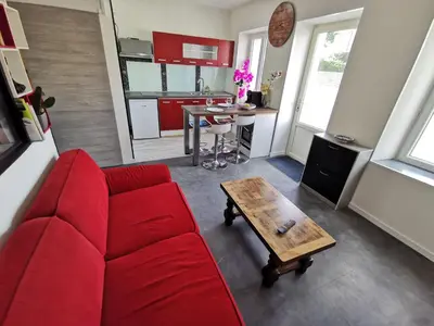 Cuisine ou kitchenette dans l'établissement Charmant studio La Forge