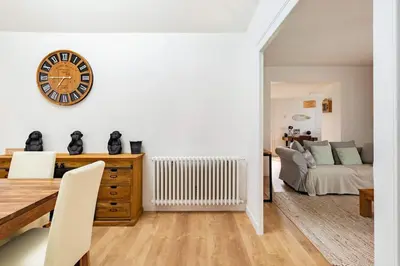Coin salon dans l'établissement Maison de vacance à 15 minutes de Royan