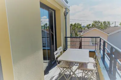 Balcon ou terrasse dans l'établissement Appartement hyper centre, plage à pieds, 2 chambres, 4 personnes